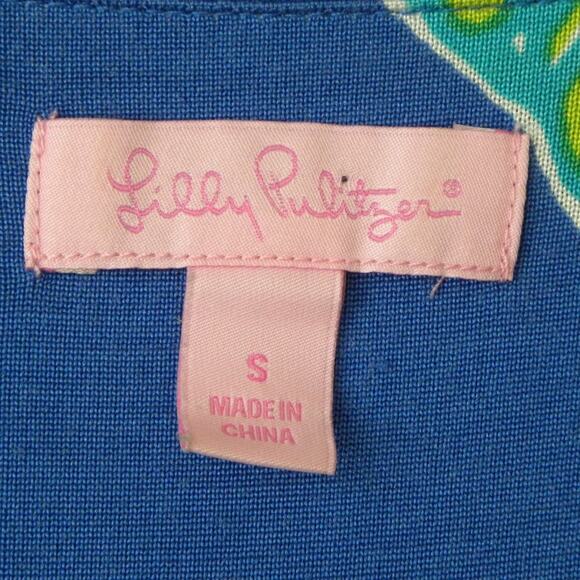 Lilly Pulitzer Patty Dress Starry Blue Fallin in Love Seashells Silk Jersey - Picture 4 of 7